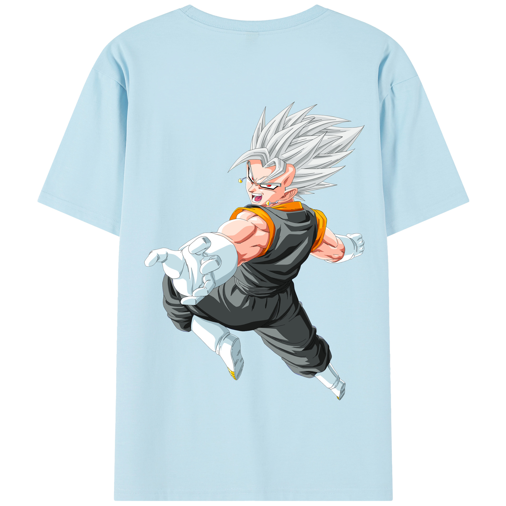 （画像用） ドラゴンボール ベジータ四世（Bejīta Yonsei）DRAGON BALL Vegeta IV 綿100％半袖Tシャツ（背面プリント）